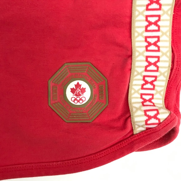 Y2K HBC 2007 Olympics Athletic Shorts XS Red Gold White - Picture 3 of 9
